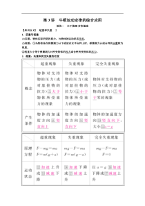 高考物理一轮复习讲义：第3章 第3讲　牛顿运动定律的综合应用(含答案)