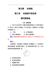 高考物理第一轮复习课时跟踪练：第5章第3讲 机械能守恒定律 (含解析)