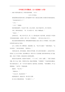 中考语文专项集训22小说阅读A卷（含答案）