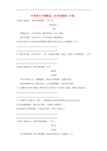 中考语文专项集训26诗词阅读B卷（含答案）