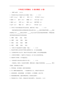 中考语文专项集训31综合测试A卷（含答案）