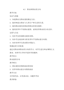 《4.2 降水和降水的分布》教学设计1-晋教版地理七年级上册