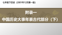 附录一《中国历史大事年表古代部分（下）》PPT课件-七年级历史下册部编人教版