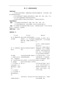 人教版七年级生物上册 第2单元第2章第2节  动物体的结构层次 教案
