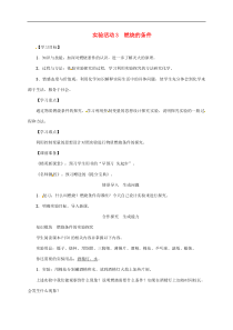 人教版九年级化学上册第7单元燃料及其利用实验活动3燃烧的条件 精品教案