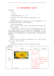 济南版八年级生物上册4.1.1花的结构和类型第2课时 教案