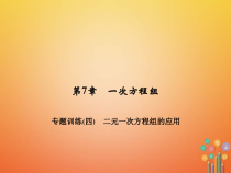 华东师大版七年级数学下册 专题训练4二元一次方程组的应用 习题课件(含答案)