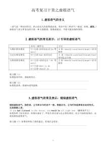 高考英语二轮复习虚拟语气讲义以及练习题（含答案）