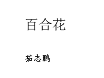 统编版高中语文必修上册课件：3.1《百合花》
