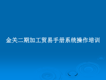 金关二期加工贸易手册系统操作培训教案课件