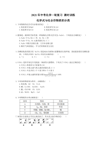 中考化学一轮复习 课时训练 化学式与化合价物质的分类（含答案）