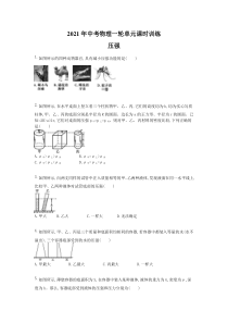 中考物理一轮单元课时训练 压强（含答案解析）