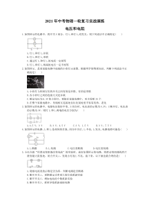 中考物理一轮复习实战演练 电压和电阻（含答案）