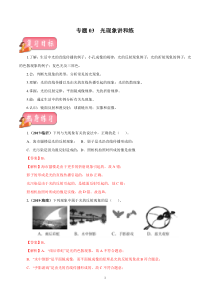 专题03 光现象-2020年中考物理一轮复习讲练（解析版）
