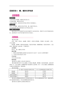 人教版九年级化学下册教案：第10单元实验活动6  酸、碱的化学性质