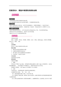 人教版九年级化学下册教案：第11单元实验活动8  粗盐中难溶性杂质的去除