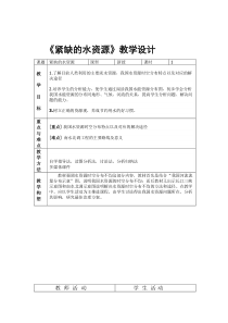 《3.3 紧缺的水资源》教学设计2-晋教版地理八年级上册