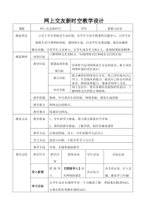 《网上交友新时空》教学设计1-统编版七年级上册道德与法治