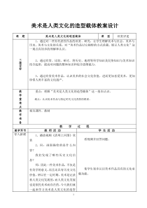 《1. 美术是人类文化的造型载体》教学设计2-八年级美术上册人美版（常锐伦）