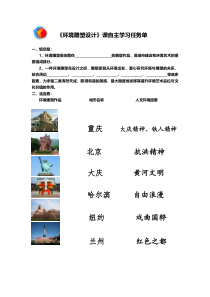 《4 环境雕塑设计》学习单2-九年级美术下册人美版（常锐伦）