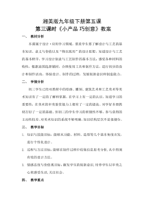 《第五课 小产品 巧创意》教学设计3-九年级美术下册湘美版