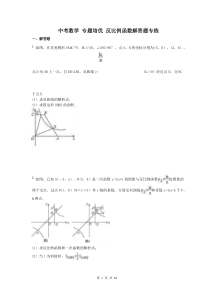 中考数学 专题培优 反比例函数解答题专练（含答案） 
