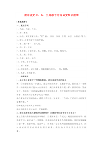 中考语文 七、八、九年级下册古诗文知识梳理