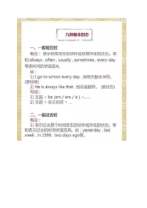 中考英语 9大时态+3大从句+20个核心句型，中考前必须吃透11页