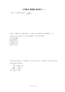 中考数学 解答题 强化练习 二（含答案）