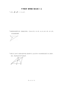 中考数学 解答题 强化练习 五（含答案）