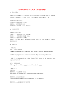 中考英语写作三大要点（附写作锦囊）