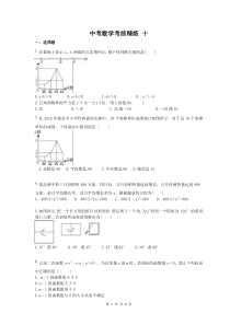 中考数学考前精练 十（含答案） 