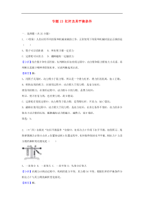 中考物理试题分类汇编 专题13 杠杆及其平衡条件（含解析）