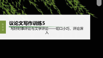 (新高考)高考语文一轮复习课件第10部分 写作突破  议论文写作训练5　写好时事评论与文学评论——切口小巧，评论深入 (含详解)