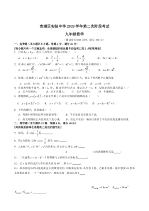 上海市青浦区实验中学九年级初三上学期12月数学月考试卷+答案