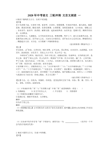 中考语文 三轮冲刺 文言文阅读 10篇(5套打包，含答案，可预览)