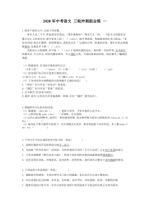 中考语文 三轮冲刺组合练 一(含答案解析) 