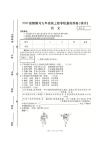 2020年河南省郑州市九年级疫情线上质检语文试题（含答案）