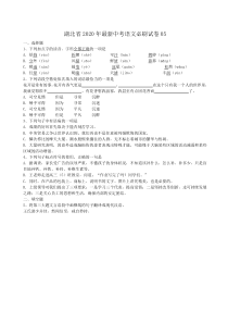 湖北省2020年最新中考语文必刷试卷05（含答案解析）