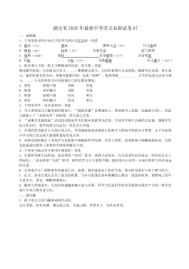 湖北省2020年最新中考语文必刷试卷07（含答案解析）