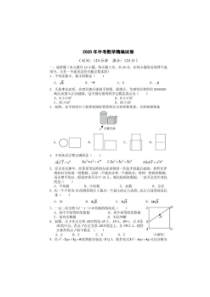 2020年初中毕业生模拟练习 数学模拟试卷七（含答案）