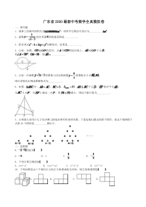 广东省2020最新中考数学全真模拟卷4（含答案解析）