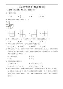广西百色市2018年中考数学模拟试卷 含答案