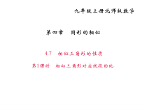 北师大版九年级数学上册课件：4.7相似三角形的性质 第1课时 相似三角形对应线段的比