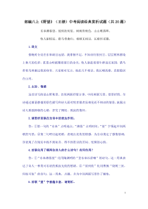 部编版八年级语文上册《野望》中考阅读经典赏析试（定稿集体教研）