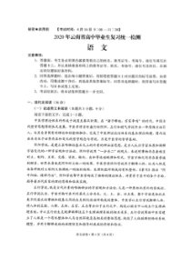 2020年云南省高中毕业生复习统一检测 语文卷（含答案）