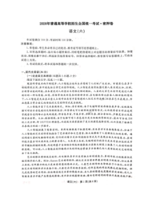 2020年普通高等学校招生全国统一考试密押卷六 语文卷（含答案）