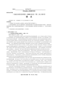 三湘名校教育联盟2020届高三第二次大联考 语文试卷（含答案）