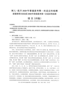 树人优升新疆2020年普通高考第一次适应性检测 语文卷（含答案）