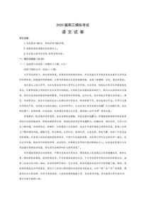 河南河北金太阳大联考2019-2020年度高三仿真模拟考试 语文卷（含答案）